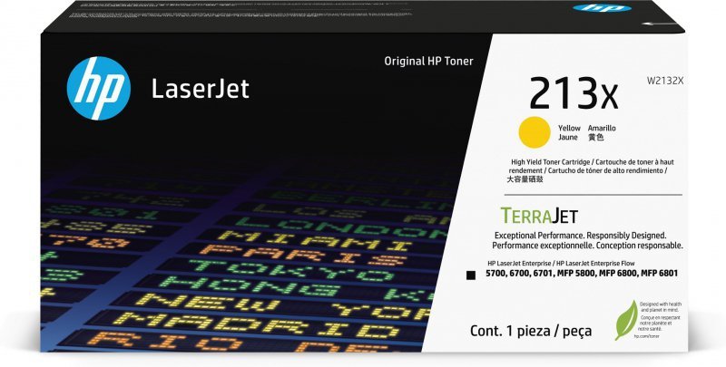 HP Oryginalnym wkładem z żółtym tonerem o wysokiej wydajności 213X LaserJet