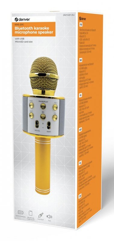 Denver KMS-20GOMK2 mikrofon Złoto Mikrofon karaoke
