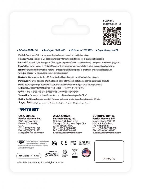 Patriot Memory P400 V4 2 TB M.2 PCI Express 4.0 NVMe