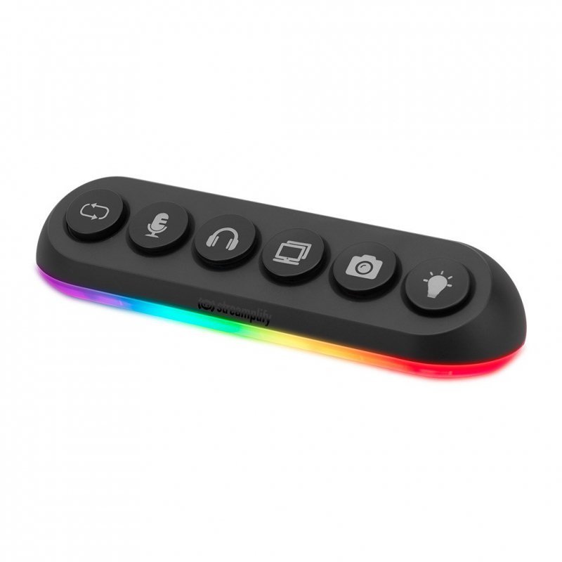 Streamplify HUB DECK 5, 4x USB 3.0, 1x USB 2.0, RGB, 12V, EU Przewód zasilający - czarny