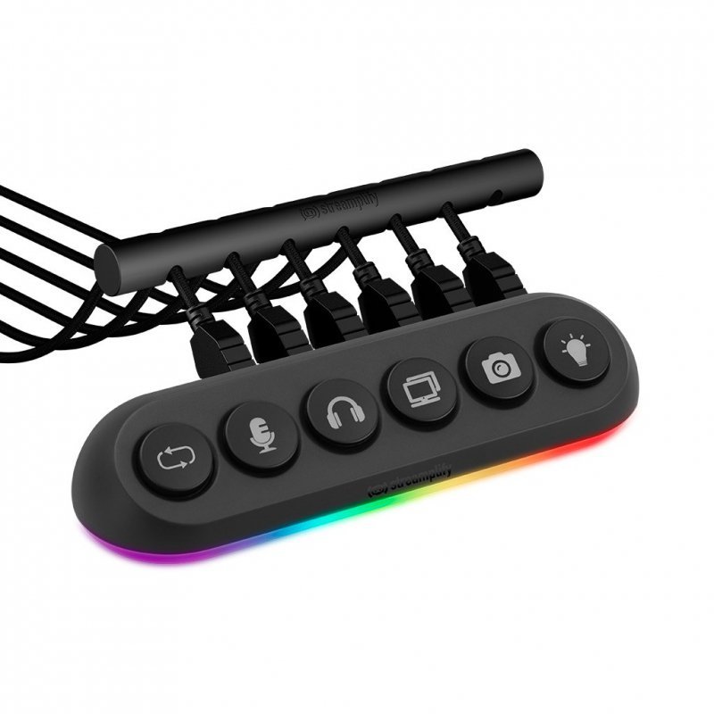 Streamplify HUB DECK 5, 4x USB 3.0, 1x USB 2.0, RGB, 12V, EU Przewód zasilający - czarny