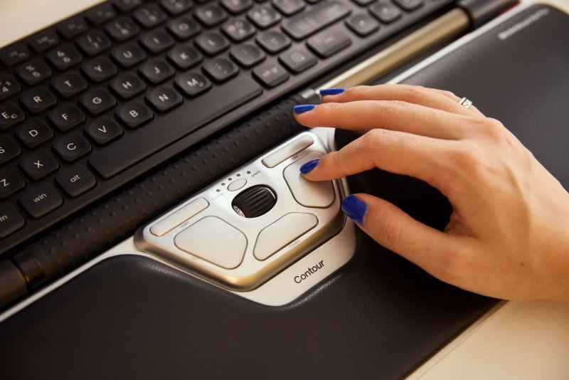 Contour Design RollerMouse Red Plus, Oburęczna, Bezprzewodowa, RF Wireless, 2800 DPI, Srebrny