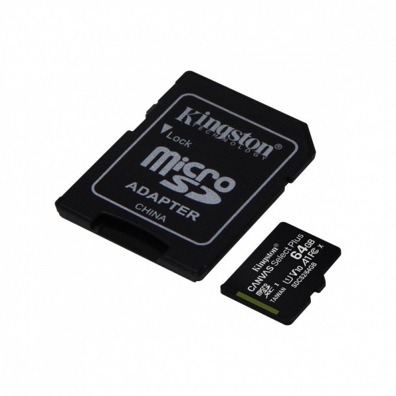 Kingston Karta pamięci microSD  64GB Canvas Select Plus 100MB/s Adapter