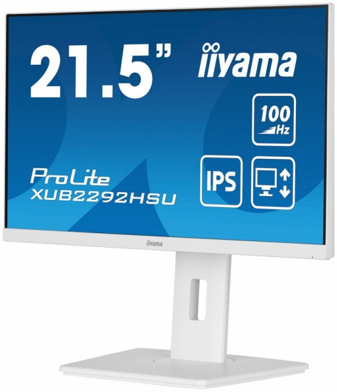 IIYAMA Monitor 21.5 cala ProLite XUB2292HSU-W6 IPS,100Hz,FreeSync,PIVOT,0.4ms,HDMI,  DP,4xUSB(3.2),2x2W,HAS(150mm), Biały