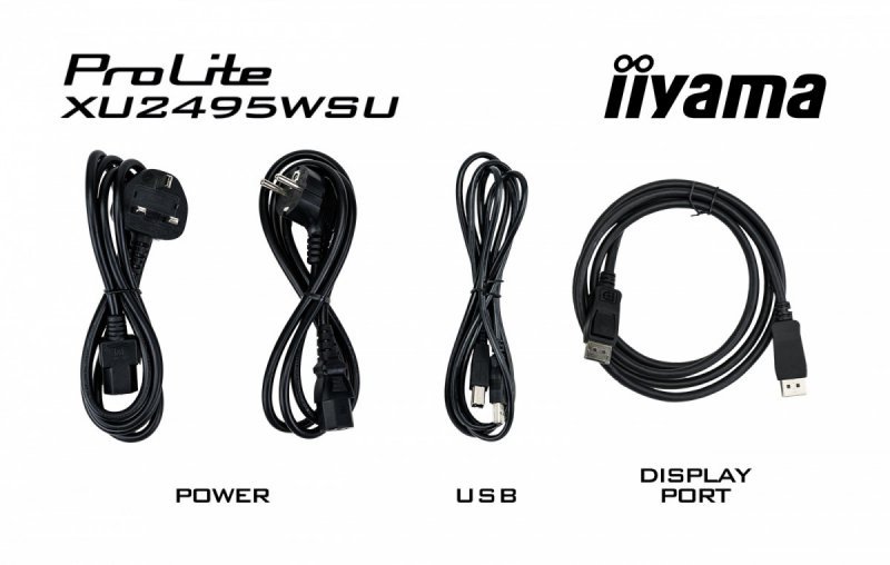 IIYAMA Monitor 24 cale XU2495WSU-B7 IPS,16:10,300cd,4ms,HDMI,DP,3xUSB(3.2),  1xUSB-c,2x2W,FlickerFree