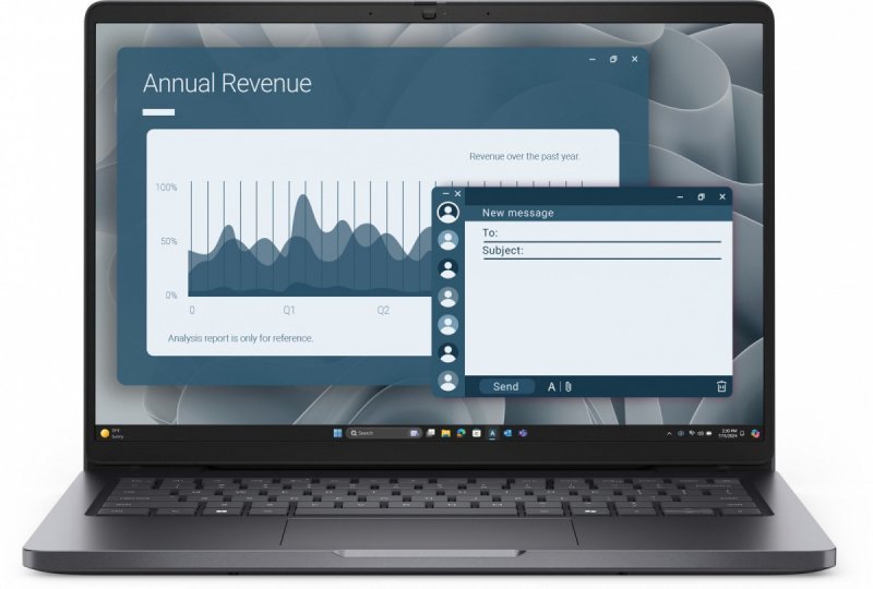 Dell Laptop Dell Pro 14 PC14255/AMD Ryzen 5 220/16GB/256GB/14.0 FHD+/Radeon 740M/FgrPr/Cam & Mic/WLAN + BT/Backlit Kb/3 Cell/W11