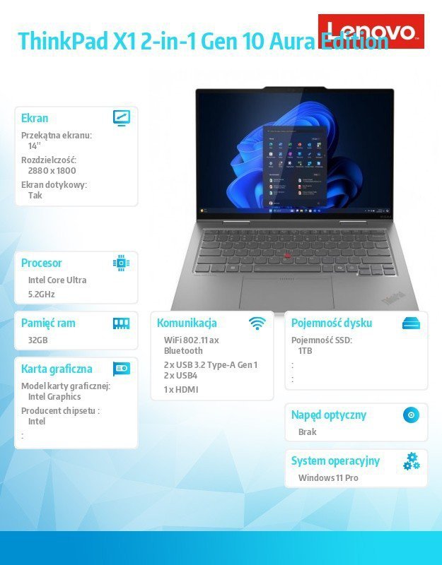 Lenovo Ultrabook Thinkpad X1 2-in-1 Gen10 21Q000A2PB W11Pro Ultra 7 255U/32GB/1TB/INT/14.0 2.8K/Touch/Grey/3YRS Premier Support 