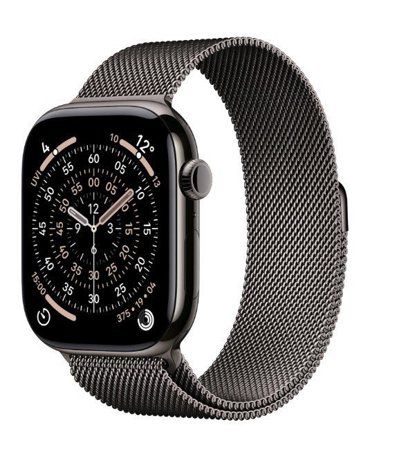 Apple Watch Series 11 GPS + Cellular koperta 42 mm z tytanu w kolorze łupku, bransoleta mediolańska w kolorze łupku