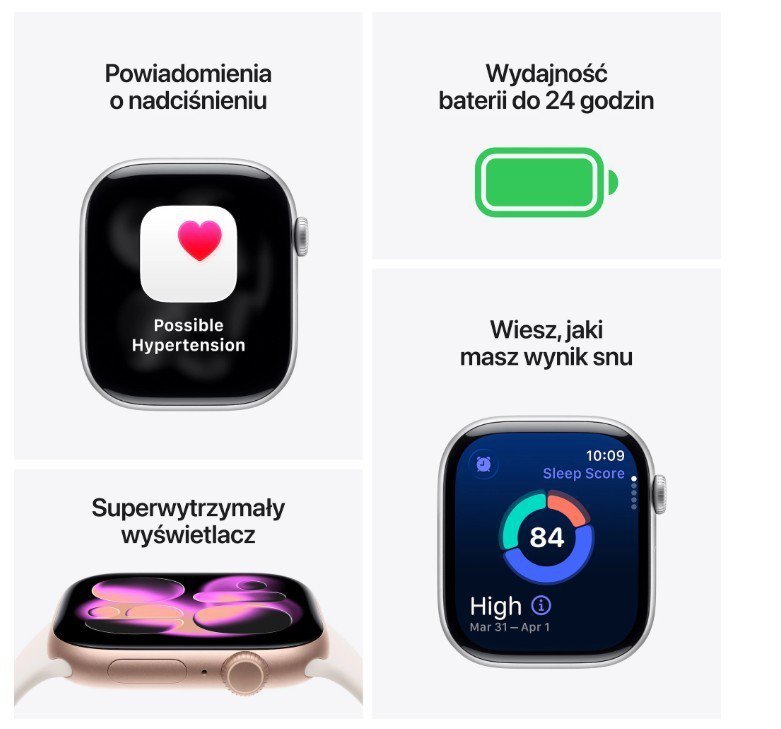 Apple Watch Series 11 GPS + Cellular koperta 42 mm z tytanu w kolorze złotym, pasek sportowy w kolorze łagodnego różu - rozmiar 