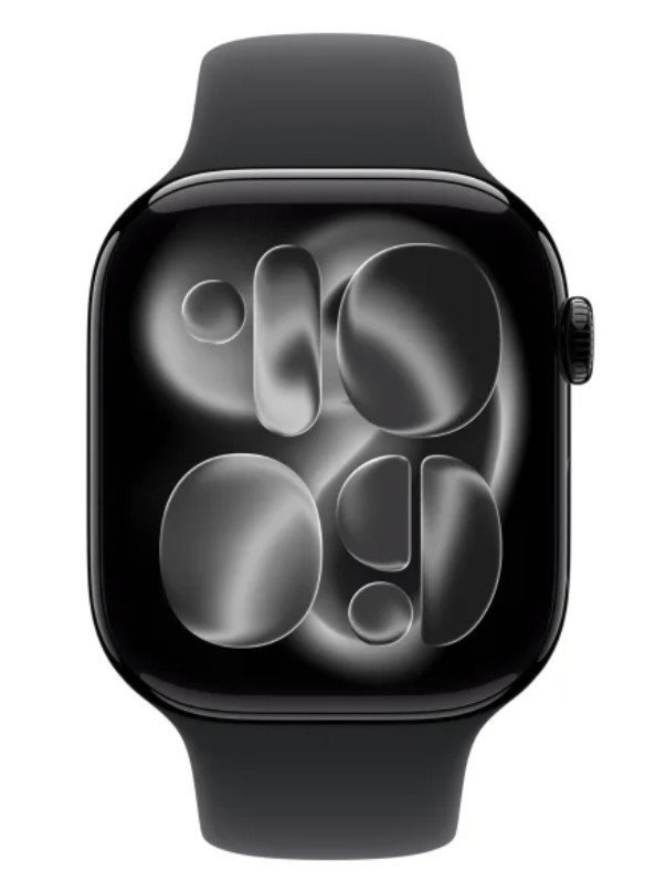 Apple Watch Series 11 GPS + Cellular, koperta 46 mm z tytanu w kolorze naturalnym, pasek sportowy w kolorze górskiej szarości - 