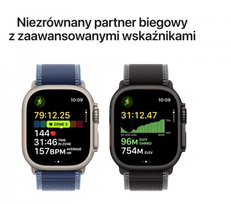 Apple Watch Ultra 3 GPS + Cellular, koperta 49 mm z tytanu w kolorze czarnym, bransoleta mediolańska z tytanu w kolorze czarnym 