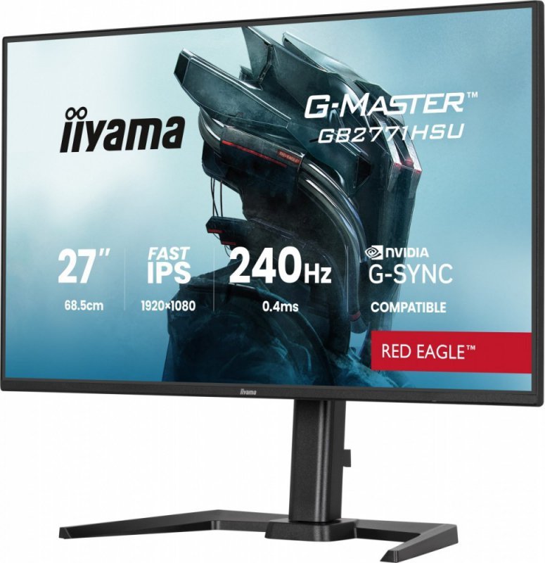IIYAMA Monitor 27 cali GB2771HSU-B1 0.4ms,Fast IPS, HAS (150) PIVOT,        1xUSB 3.2, 1xUSB C, 240Hz, DP, 2xHDMI,Adaptive G-SYN