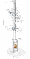 Stalowy komin izolowany - piec kominkowy Ø130 mm