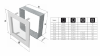 KRATKA kominkowa OSKAR 17x49 czarno-srebrna z żaluzją