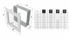 KRATKA kominkowa OSKAR 17x37 czarna z żaluzją