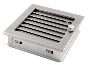 Kratka kominkowa wentylacyjna MODERN 20x20cm z żaluzją inox