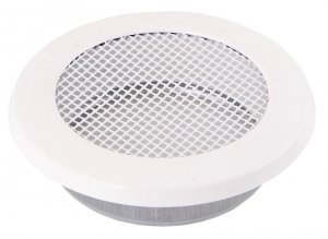Kratka kominkowa wentylacyjna okrągła 125mm biała