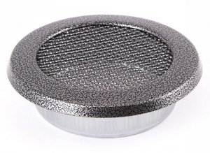 Kratka kominkowa wentylacyjna okrągła 100mm stare srebro