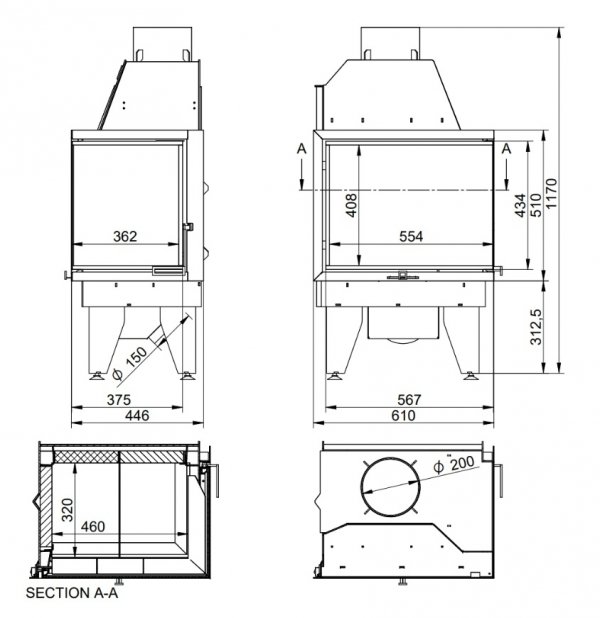 Wkład kominkowy DORAKO ECO iLINE 5161 L