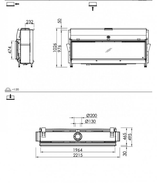 KOMINEK GAZOWY DRU Metro 200 XT RCH