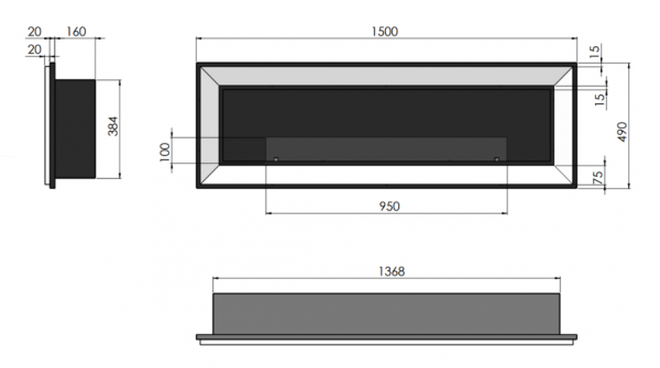 SIMPLE FIRE FRAME 1500 CZARNY