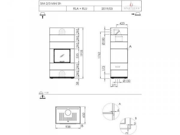 Kominek modułowy SIM MINI Sh