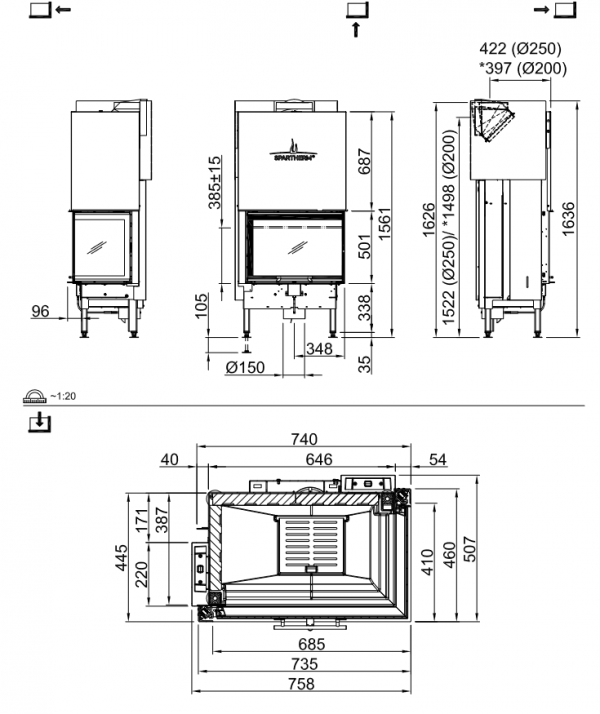 Wkład kominkowy SPARTHERM VARIA 2R-68h