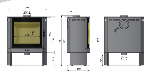 Piec wolnostojący ELIPSE F2