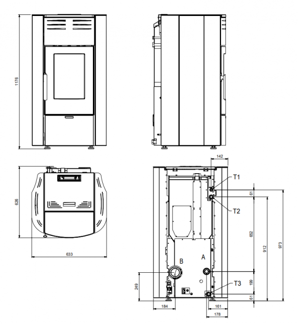 Piec na pellet La Nordica Extraflame RAFFAELLA IDRO H15