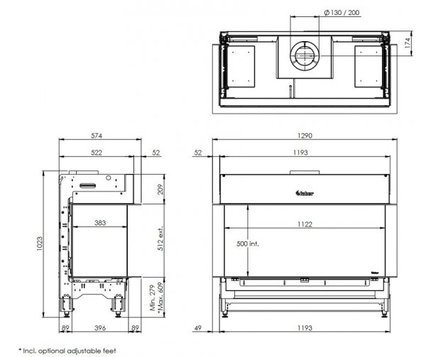 KOMINEK GAZOWY MatriX 1050/500 III Hybrid