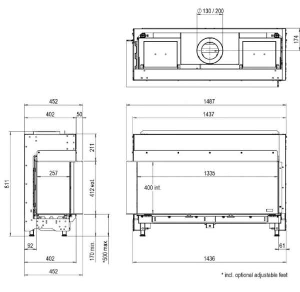 KOMINEK GAZOWY MatriX 1300/400 II