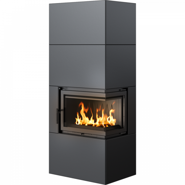 Kominek powietrzny modułowy SIMPLE BOX prawy 8 kW Ø 200 BLACK