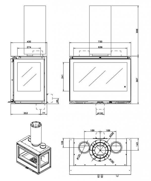 Wkład kominkowy ROCAL ARc 73 TC +PLUS 180