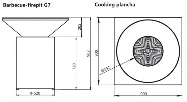 Palenisko-grill ogrodowy Artiss G7 corten
