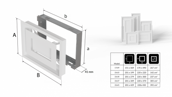 Kratka kominkowa WIND kremowa 22x45