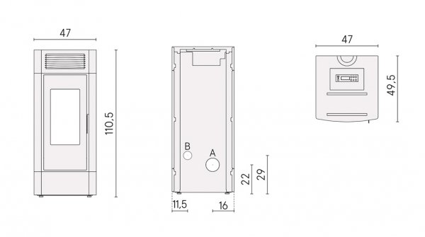 Piecyk na pellet Cristal Airtech 9 kW - Cadel