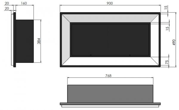 SIMPLE FIRE FRAME 900 BIAŁY