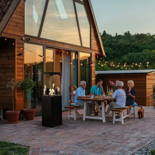 OGRZEWACZ GAZOWY OGRODOWY NA TARAS PATIO LIGHT BIAŁY/CZARNY + POKROWIEC GRATIS