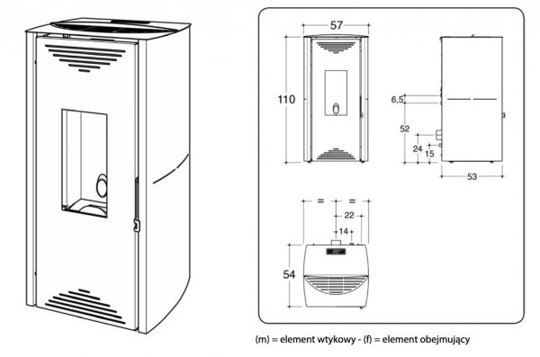 Piec na pellet Tuga 18 KW HYDRO