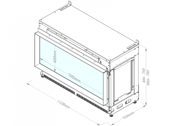 Kominek elektryczny e-MatriX Linear 1050/400 I