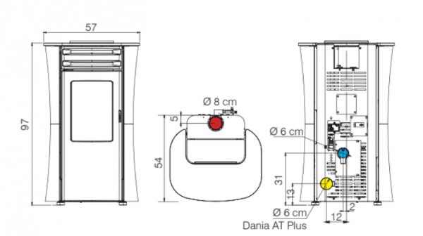 Piec na pellet Edilkamin DANIA Air Tight Plus szkło