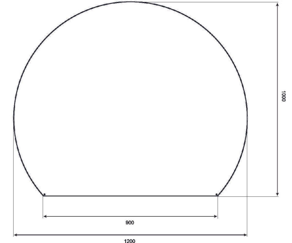 Blacha pod piec 120x100cm okrągła czarny mat