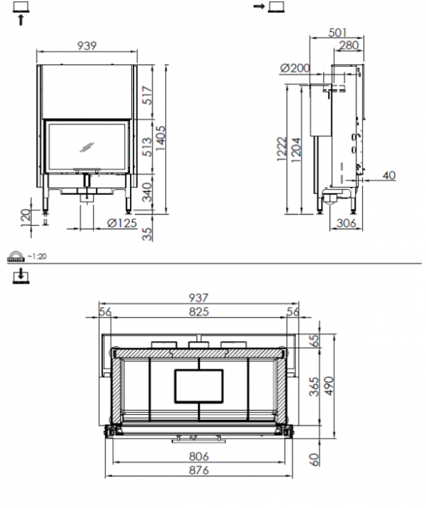 Wkład kominkowy GLOBAL 1V-80h