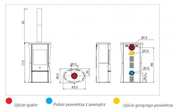 Piec wolnostojący Edilkamin KLASS GL INT ceramika