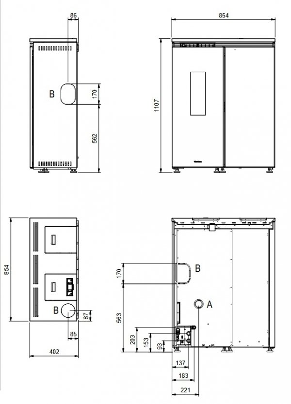 Piec na pellet La Nordica Extraflame FLORIANA IDRO CRYSTAL