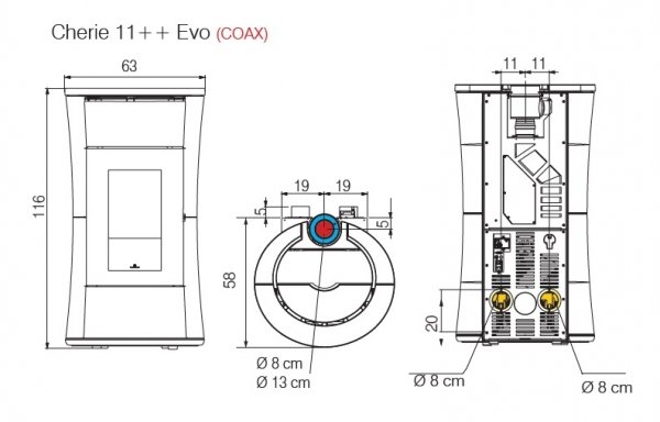 Piec na pellet Edilkamin CHERIE 11+ EVO C ceramika