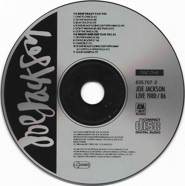 Joe Jackson - Live 1980/86 (2CD)