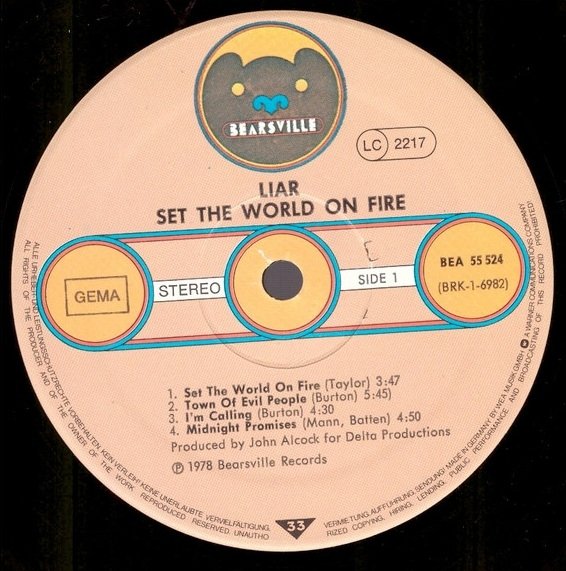 Liar - Set The World On Fire (LP)
