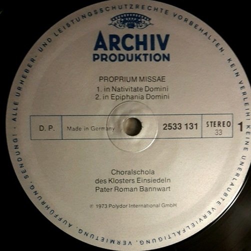 Choralschola Maria Einsiedeln, Pater Roman Bannwart - Gregorianischer Choral - Benediktinerkloster Maria Einsiedeln (LP)