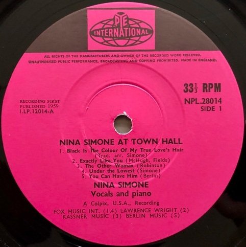 Nina Simone - Nina Simone At Town Hall (LP)
